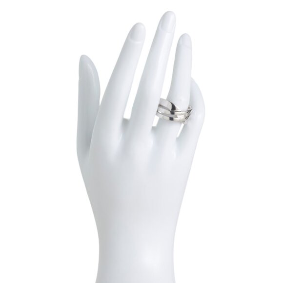 MILOR SILVER Silver Made In Italy Sterling Silver Crossover Ring - Picture 2 of 2